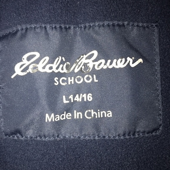Eddie Bauer Lightweight Spring Jacket Size L 14/16 Navy Blue - Picture 3 of 5